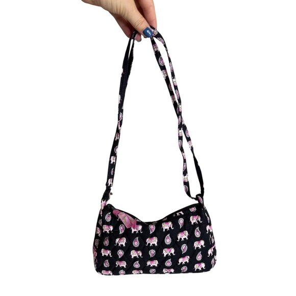 Cute Y2K Mini Vera Bradley Quilted Elephant Print Shoulder Bag - Picture 1 of 6